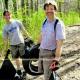 Mindy Heller and Butch Bittner remove a bag of garbage and one of many tires found in the park.