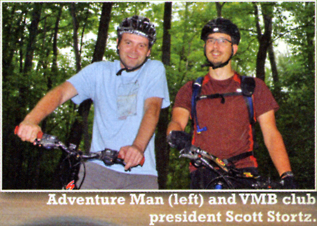 Adventure Man (left) and VMB club president Scott Stortz.